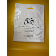 Пакет з логотипом банан 40х60 см білий