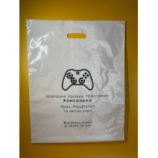 Пакет з логотипом банан 40х60 см білий