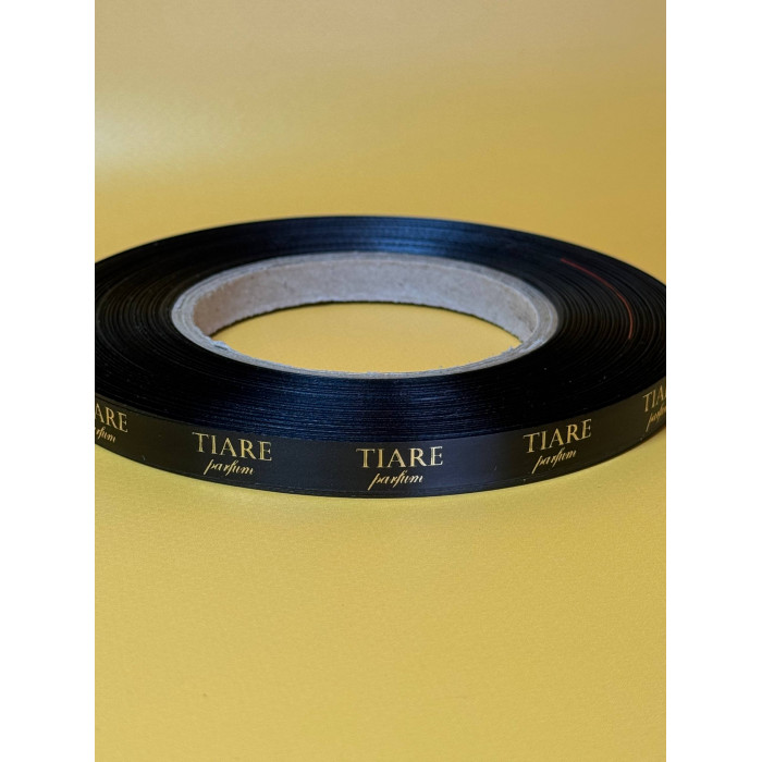 Чорна Атласна Стрічка З Логотипом 