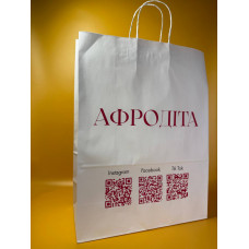 Крафт Пакет З Вашим Логотипом Білого Колір 32×41 см