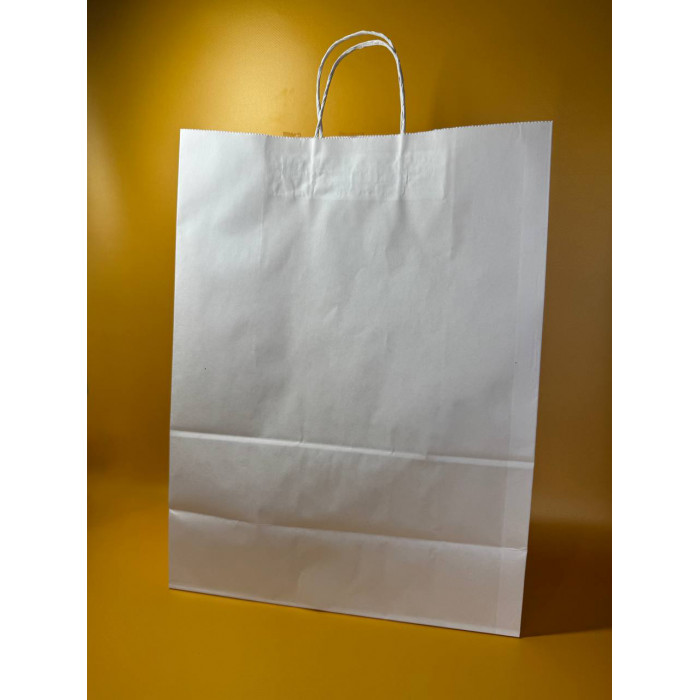Крафт Пакет З Вашим Логотипом Білого Колір 32×41 см