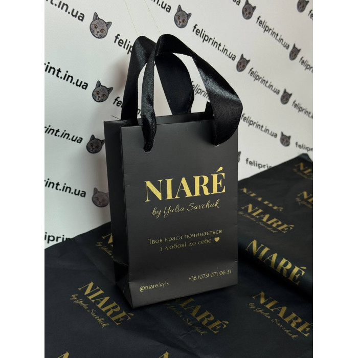 Пакет Ламінований З Логотипом Чорний 10x15 см