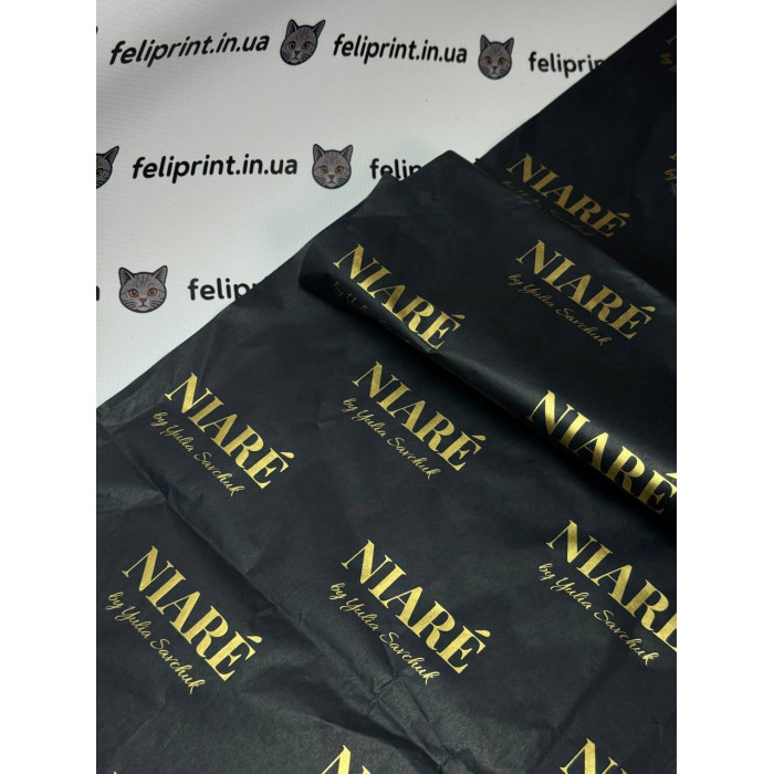 Водостійкий Тіш'ю Папір 24г Щільний Чорний 50х70см З Вашим Логотипом