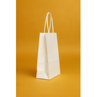 Крафт Пакет З Вашим Логотипом Білого Кольору 15х24cм Кручена ручка