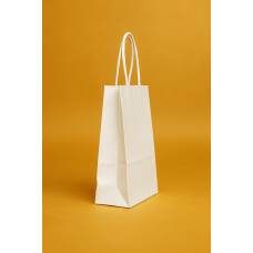 Крафт Пакет З Вашим Логотипом Білого Кольору 15х24cм Кручена ручка