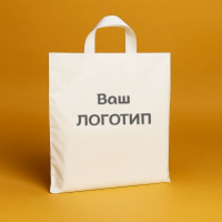 Pętla pakunkowa 90mkm, kolor biały, 40x43cm, z Twoim logo