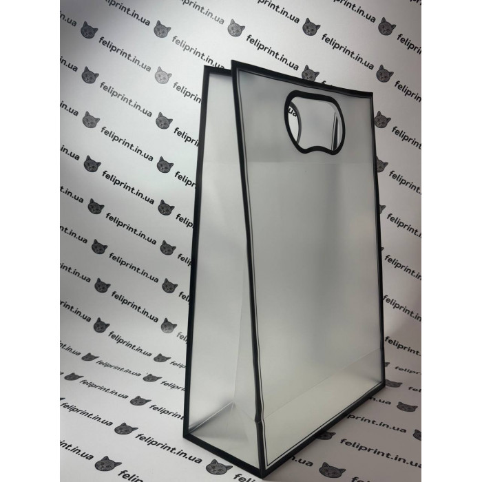 Пакет банан ПВХ з чорним кантом 35×24 см з логотипом