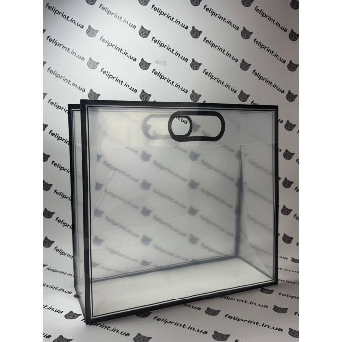 Пакет банан ПВХ з чорним кантом 30×32 см з логотипом