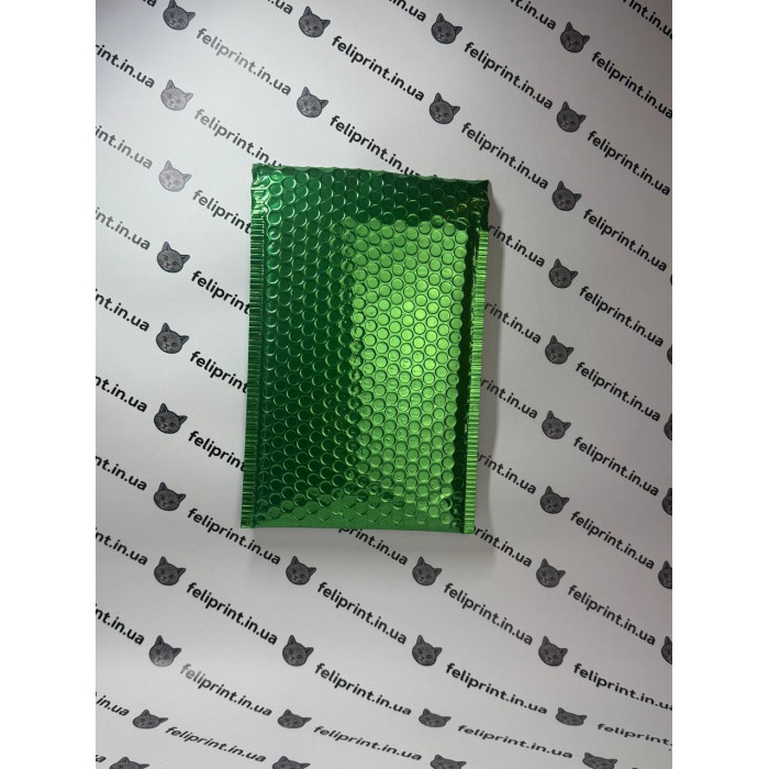 Бандерольний конверт 23×18 см зелений глянцевий