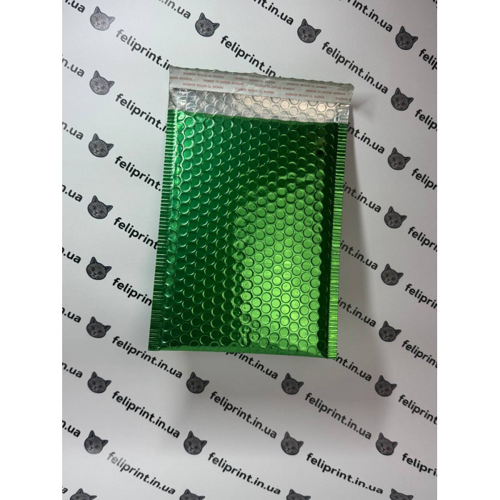 Бандерольний конверт 23×18 см зелений глянцевий