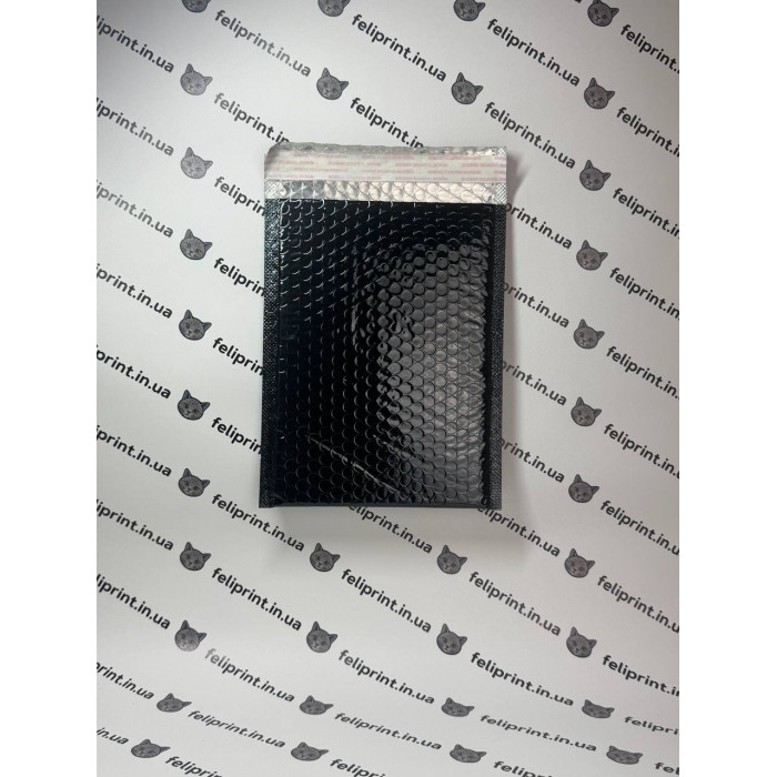 Бандерольний конверт 23×18 см Чорний глянцевий