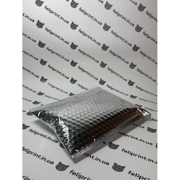 Бандерольний конверт 23×18 см Срібний глянцевий