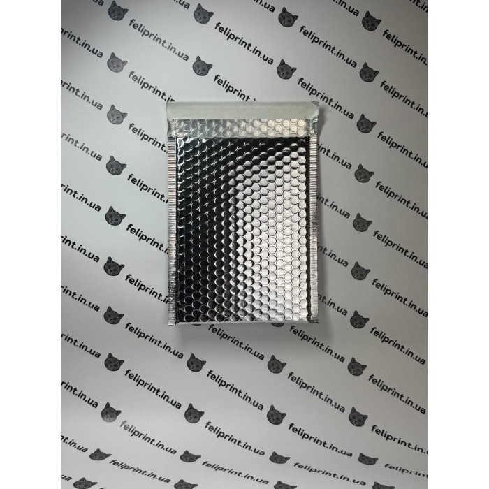 Бандерольний конверт 23×18 см Срібний глянцевий