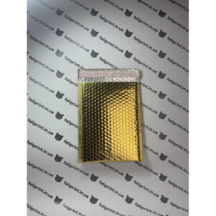 Бандерольний конверт 23×18 см Золотий глянцевий