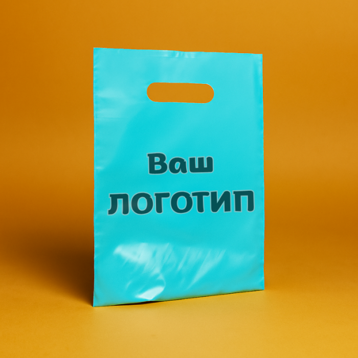 Пакет Банан 20х30см Бірюзового Кольору З Вашим Логотипом