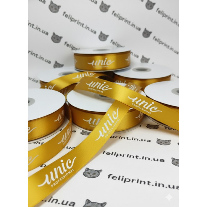 Персоналізована атласна стрічка з індивідуальним логотипом на замовлення шириною 25 мм