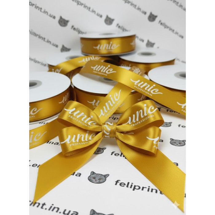 Персоналізована атласна стрічка з індивідуальним логотипом на замовлення шириною 25 мм