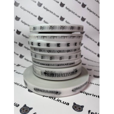 Біла напівпрозора силіконова стрічка для маркування одягу xs\s\m\l\xl 15 мм шириною