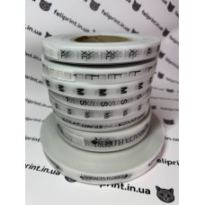 Біла напівпрозора силіконова стрічка для маркування одягу xs\s\m\l\xl 20 мм шириною