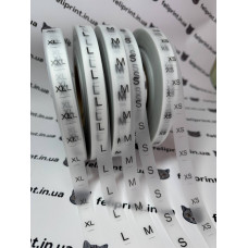 Біла напівпрозора силіконова стрічка для маркування одягу xs\s\m\l\xl 25 мм шириною