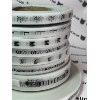 Белая полупрозрачная силиконовая лента для маркировки одежды xs\s\m\l\xl 25 мм шириной