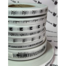 Біла напівпрозора силіконова стрічка для маркування одягу xs\s\m\l\xl 25 мм шириною