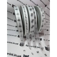 Biała półprzezroczysta taśma silikonowa do etykietowania odzieży xs\s\m\l\xl o szerokości 30 mm