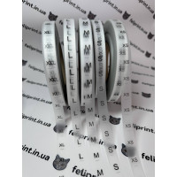 Biała półprzezroczysta taśma silikonowa do etykietowania odzieży xs\s\m\l\xl o szerokości 30 mm