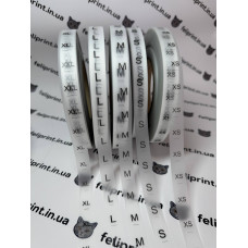 Біла напівпрозора силіконова стрічка для маркування одягу xs\s\m\l\xl 30 мм шириною