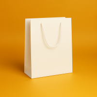 Пакет ламінований 20х30х10см БІЛИЙ з білим шнурком та логотипом