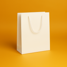 Пакет ламінований 20х30х10см БІЛИЙ з білим шнурком та логотипом