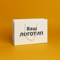 Torba laminowana 23x15x8cm BIAŁA z białym sznurkiem i logo