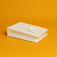 Пакет ламинированный 25х35х9см БЕЛЫЙ с белым шнурком и логотипом