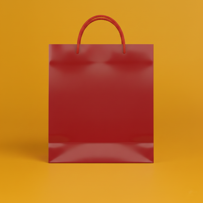 Пакет ламінований 25х35х9см ЧЕРВОНИЙ зі шнурком та логотипом