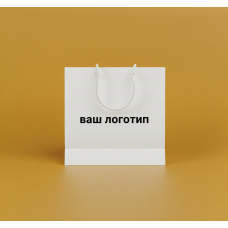 Пакет ламінований 60х48х18см БІЛИЙ з білим шнурком та логотипом
