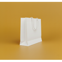 Torba laminowana 60x48x18cm BIAŁA z białym sznurkiem i logo