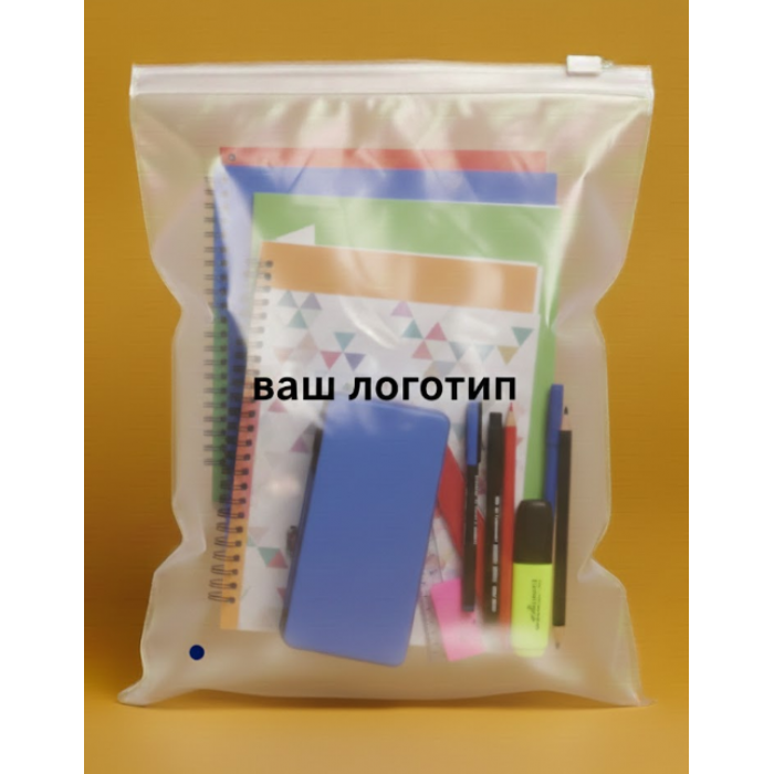 Матовий SLIDER пакет з білим замком 170х250мм З Логотипом