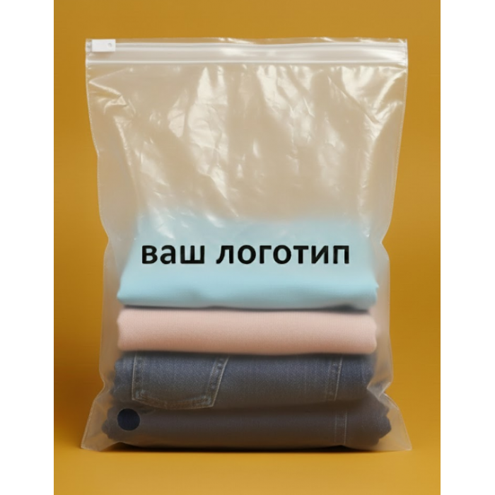 Матовий SLIDER пакет з білим замком 180х200мм З Логотипом