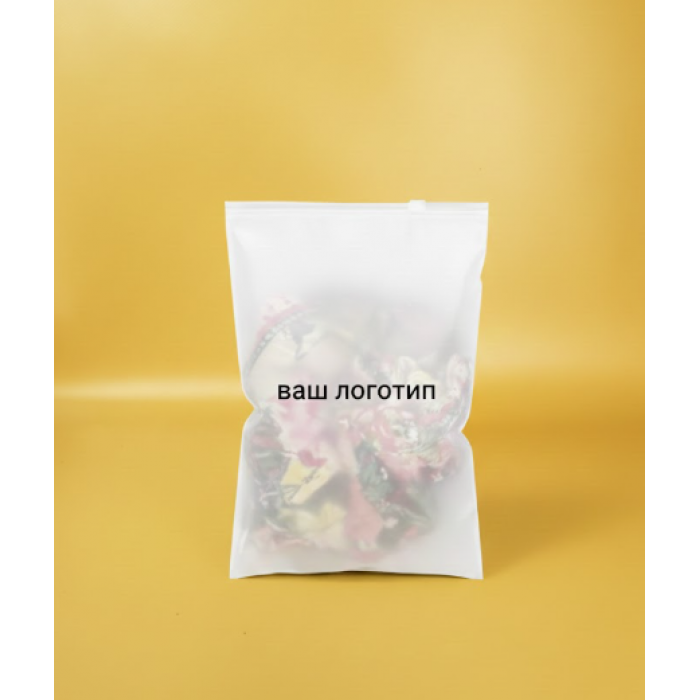 Матовий SLIDER пакет з білим замком 200х300мм З Логотипом