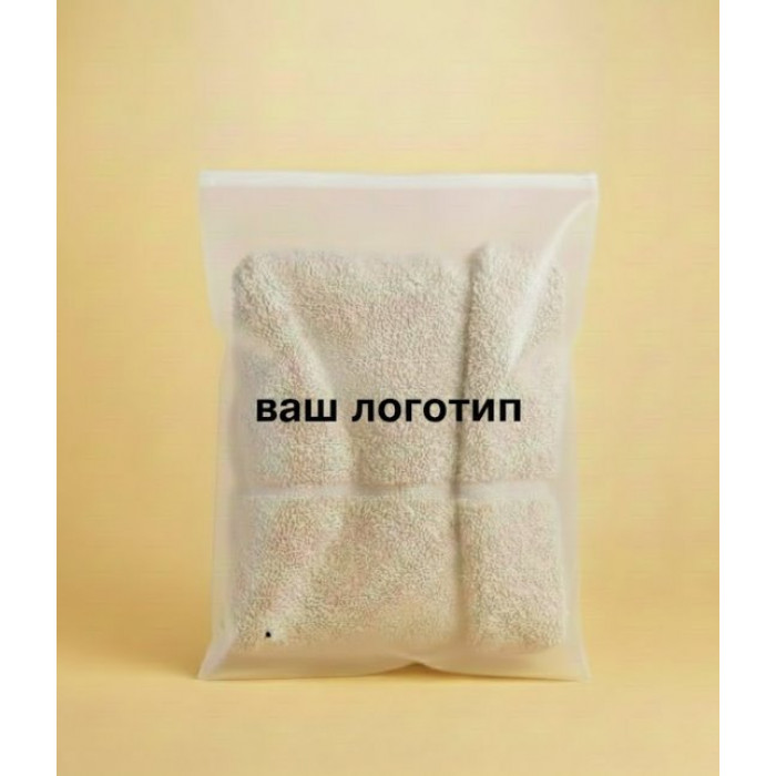 Матовий SLIDER пакет з білим замком 350х450мм З Логотипом