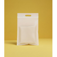 Матовый пакет SLIDER с белым замком 280х350мм С ручкой и Логотипом