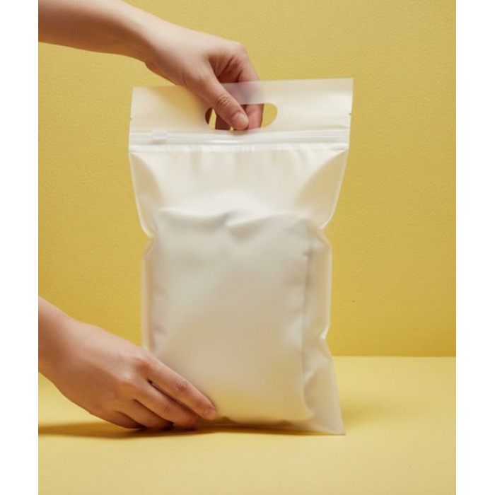 Матовий SLIDER пакет з білим замком 280х350мм З ручкою та Логотипом