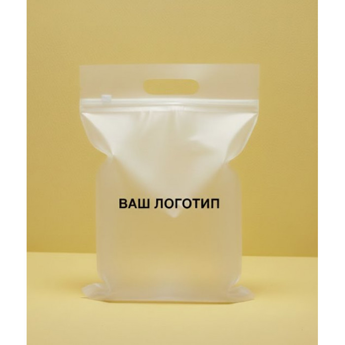 Матовий SLIDER пакет з білим замком 300х400мм З ручкою та Логотипом