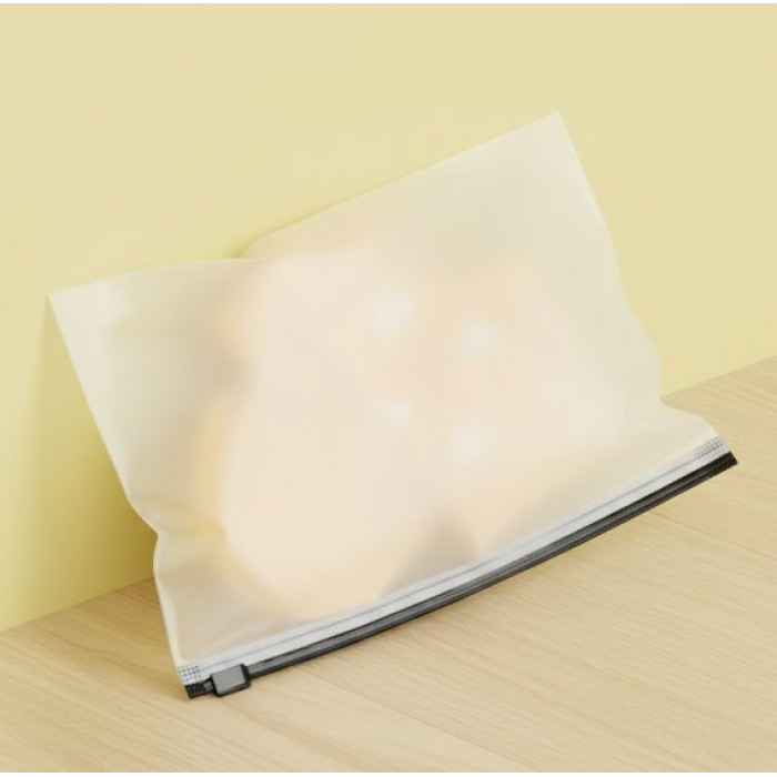 Матовий SLIDER пакет з чорним замком 200х150мм З Логотипом