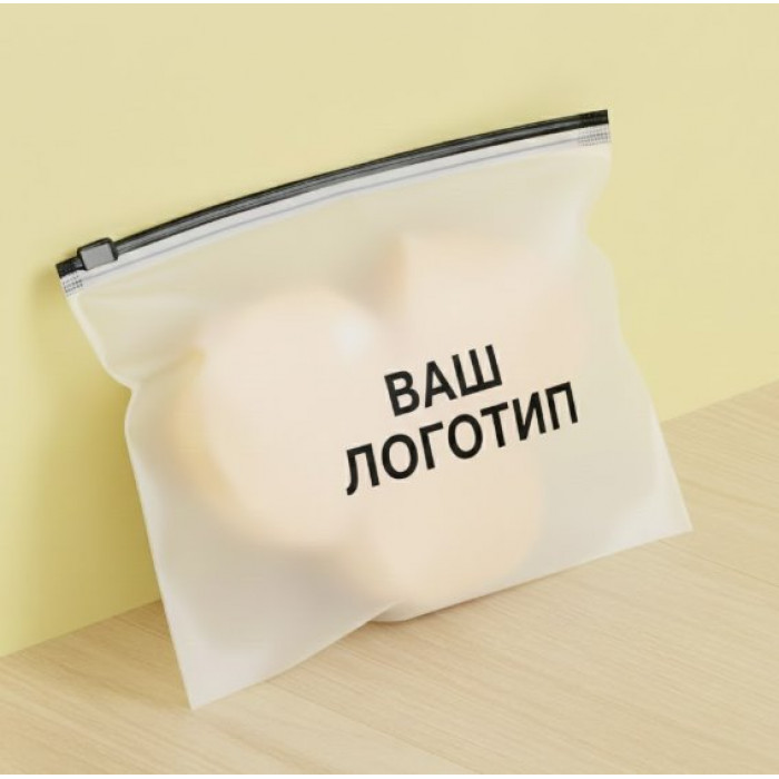 Матовий SLIDER пакет з чорним замком 200х150мм З Логотипом