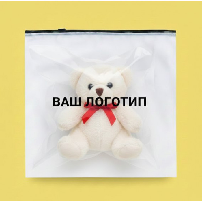 Матовий SLIDER пакет з чорним замком 200х200мм З Логотипом