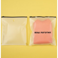 Matowa torba SLIDER z czarnym zamkiem 250x250mm z logo