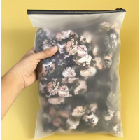 Matowa torba SLIDER z czarnym zamkiem 300x400mm z logo