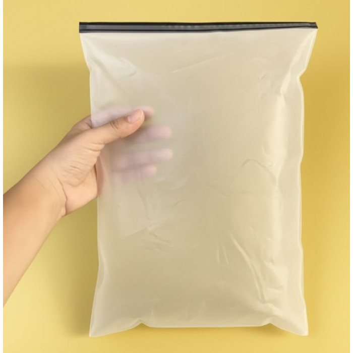 Матовий SLIDER пакет з чорним замком 300х400мм З Логотипом