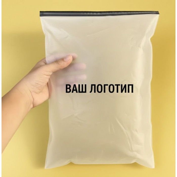 Матовий SLIDER пакет з чорним замком 300х400мм З Логотипом